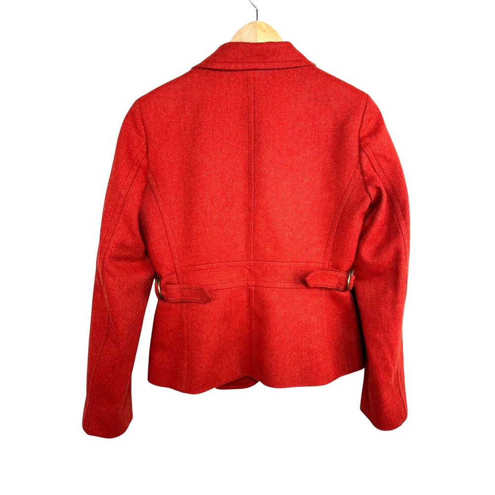 J CREW Vintage Robert Noble Herringbone Tweed 100% Scottish Wool Blazer Size 4 - Picture 4 of 16